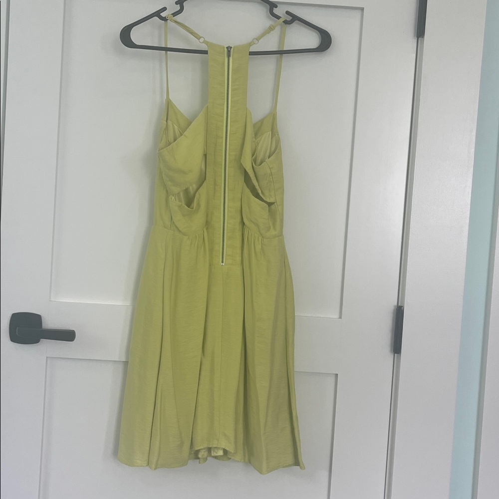 BCBGeneration Spaghetti Strap Lime Green Mini Dress